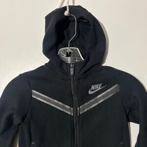 Nikes Sportswear Tech Fleece Black Full Zip Sweater Hoodie Boys Size Small